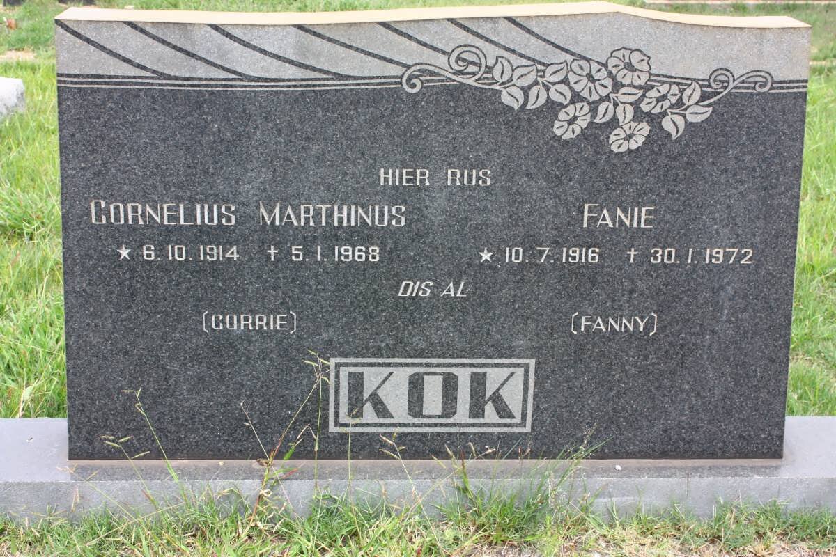 KOK Cornelius Marthinus 1914-1968 &amp; Fanie 1916-1975