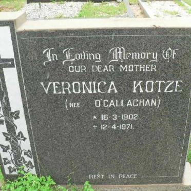 KOTZE Veronica nee O'CALLAGHAN 1902-1971