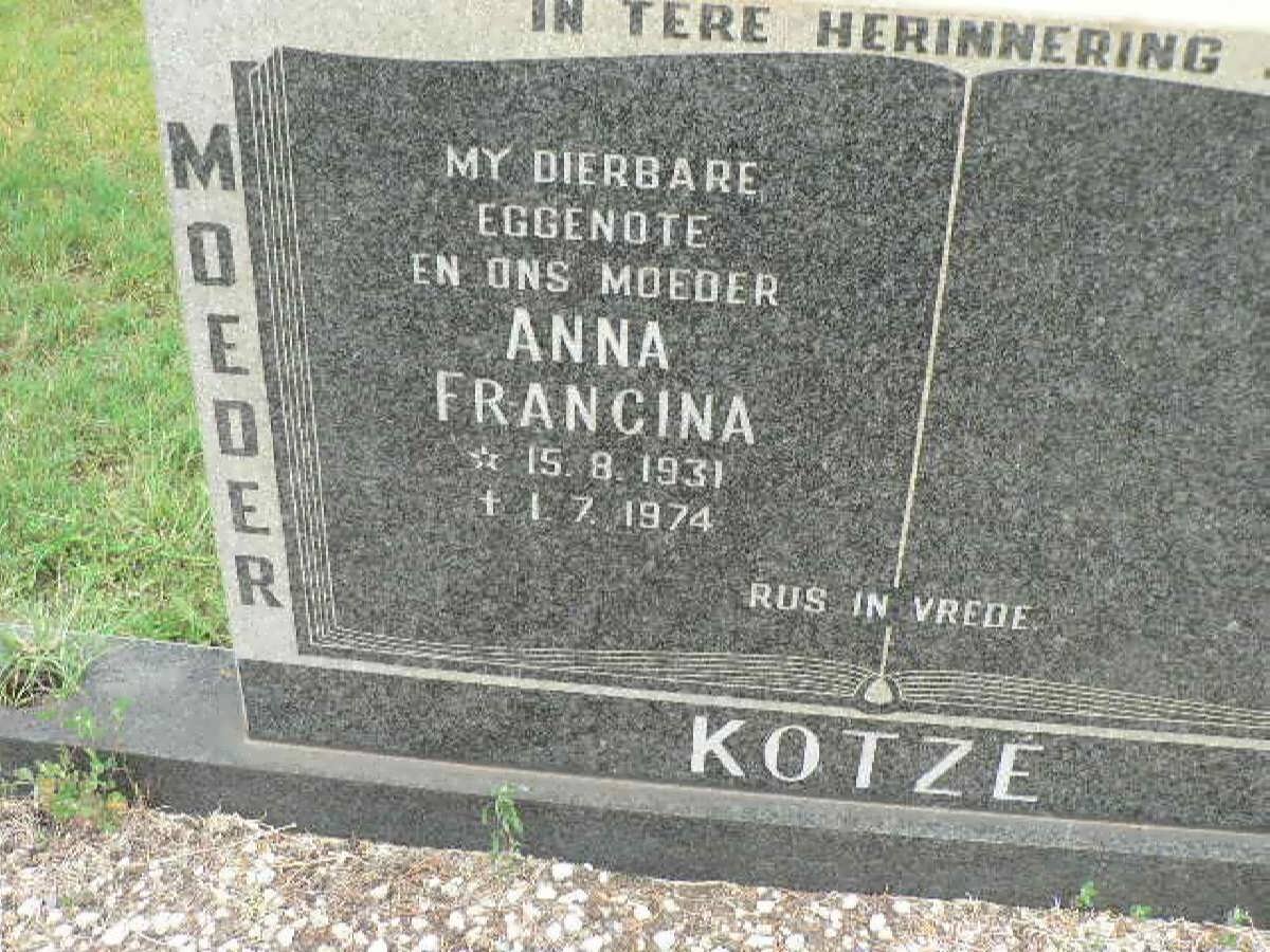 KOTZÉ Anna Francina 1931-1974