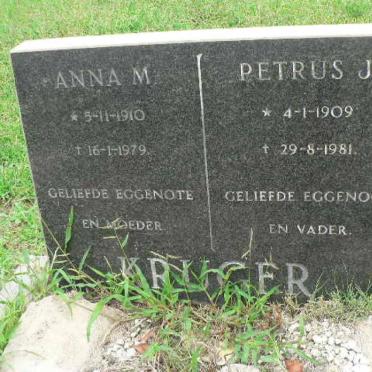 KRUGER Petrus J. 1909-1981 &amp; Anna M. 1910-1979