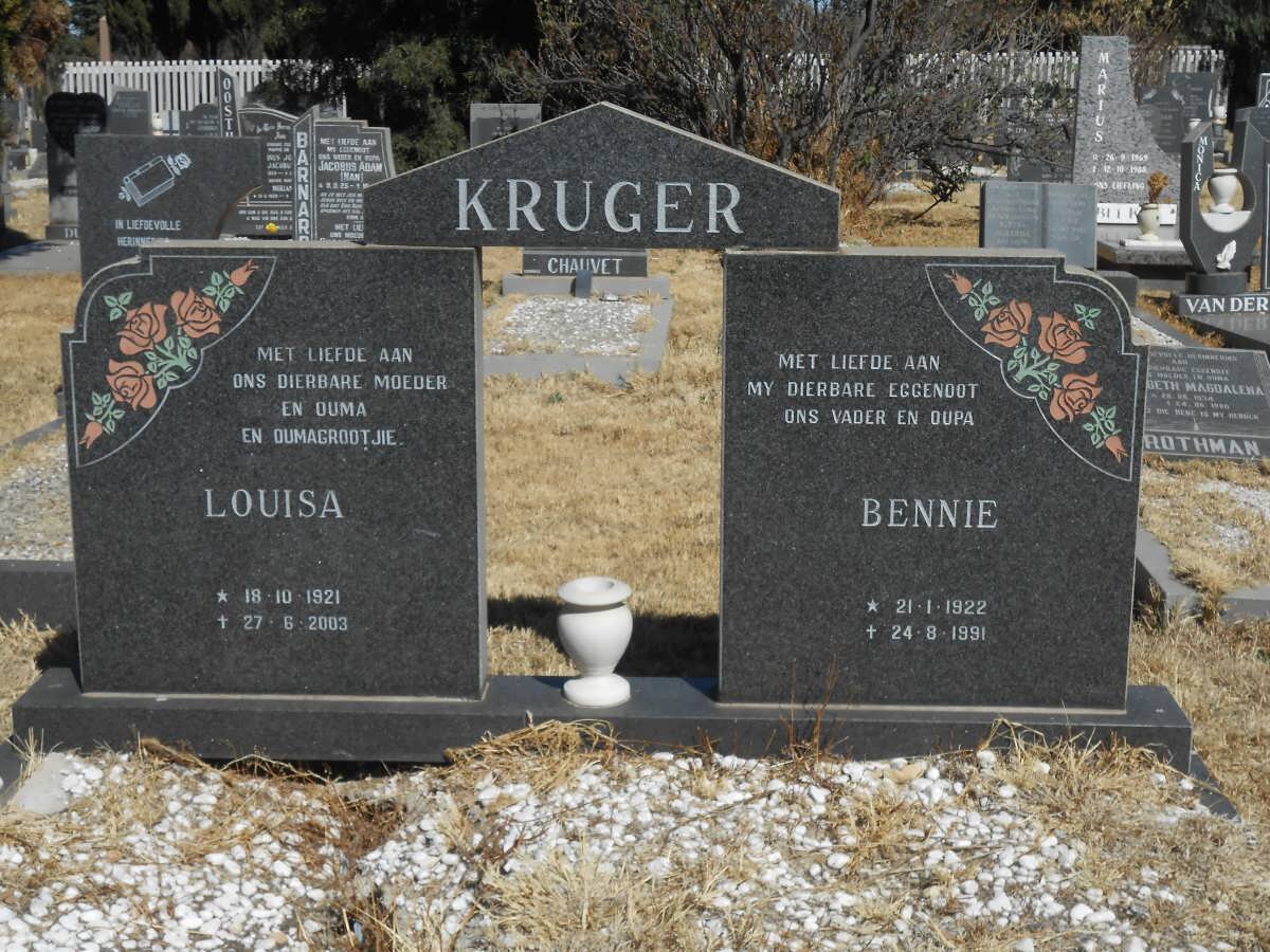 KRUGER Bennie 1922-1991 &amp; Louisa 1921-2003