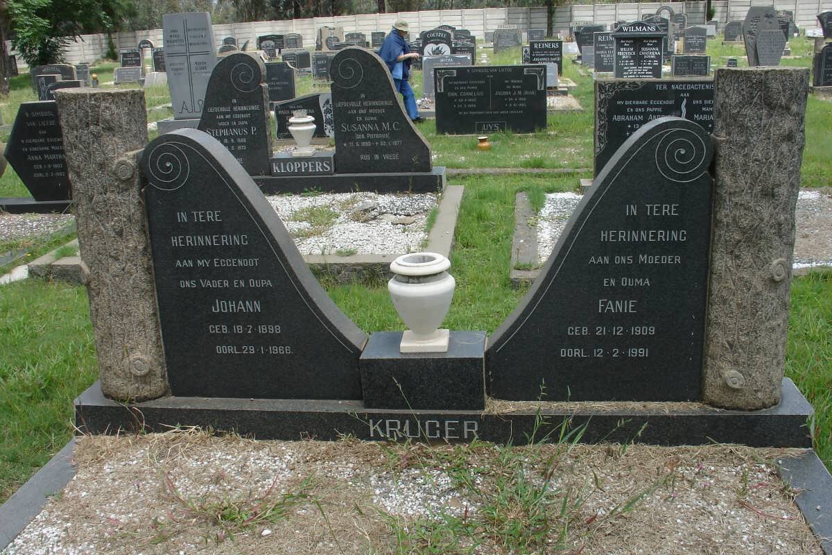 KRUGER Johann 1898-1966 &amp; Fanie 1909-1991