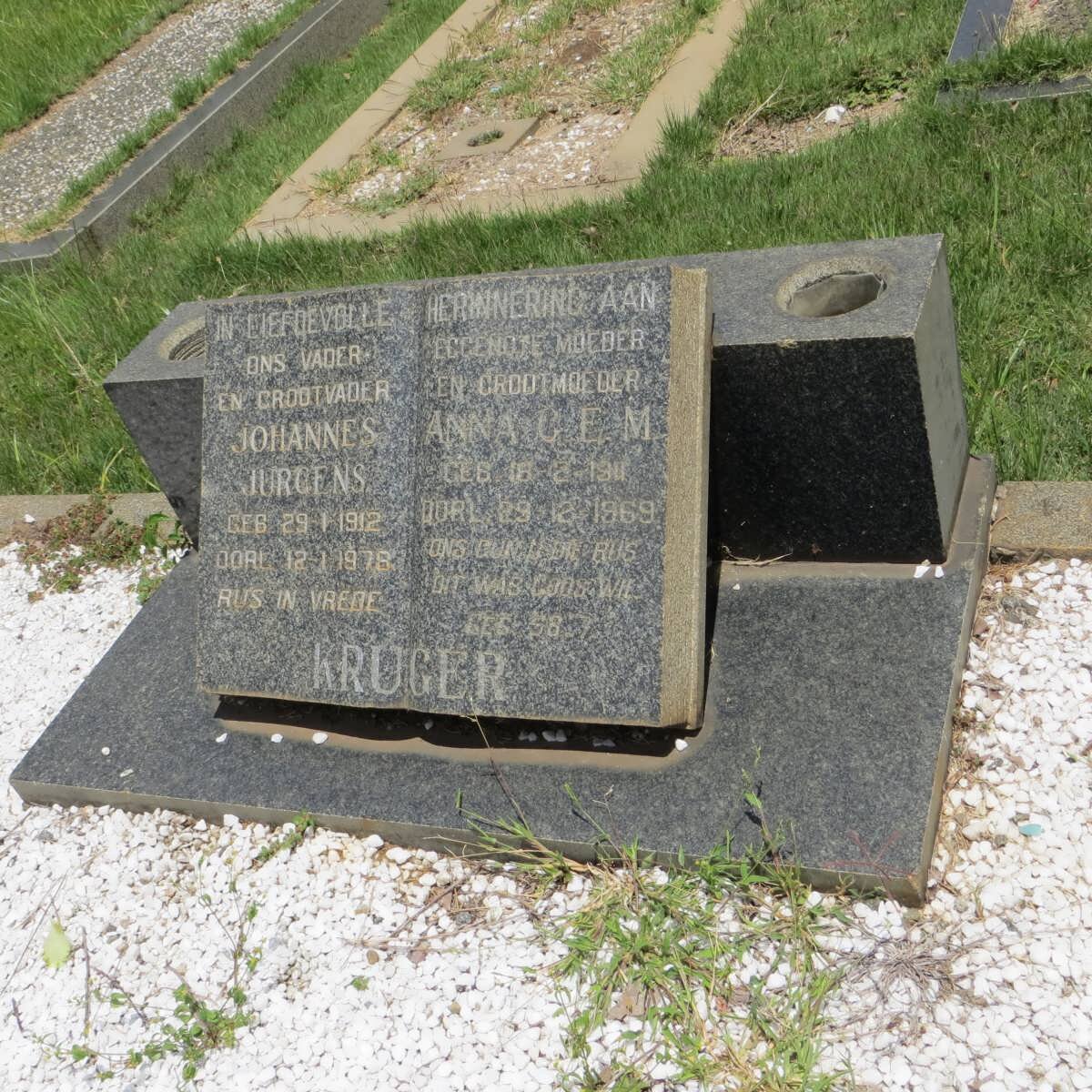 KRUGER Johannes Jurgens 1912-1978 &amp; Anna G.E.M. 1911-1969