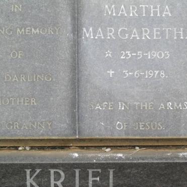 KRIEL Martha Margaretha 1903-1978