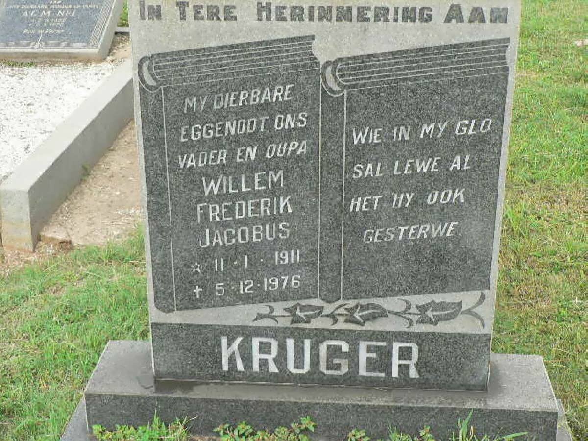 KRUGER Willem Frederik Jacobus 1911-1976