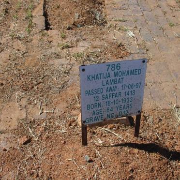 LAMBAT Khatija Mohamed 1933-1997