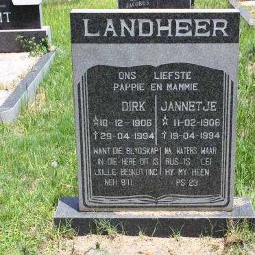 LANDHEER Dirk 1906-1994 &amp; Jannetje 1906-1994