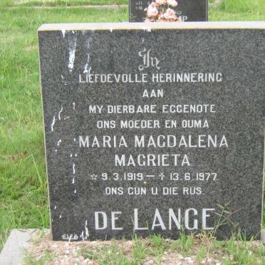 LANGE Maria Magdalena Magrieta, de 1919-1977