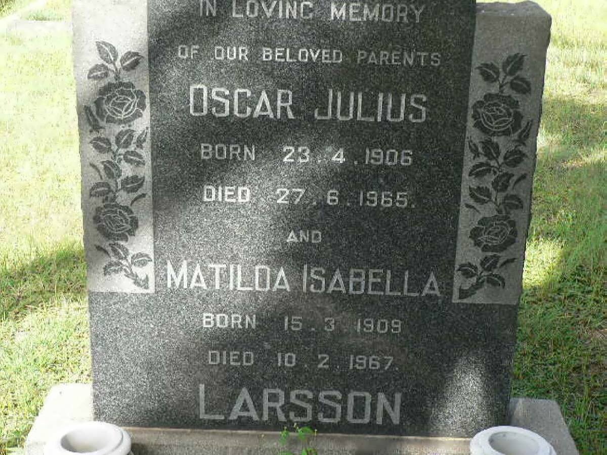 LARSSON Oscar Julius 1906-1965 &amp; Matilda Isabella 1909-1967
