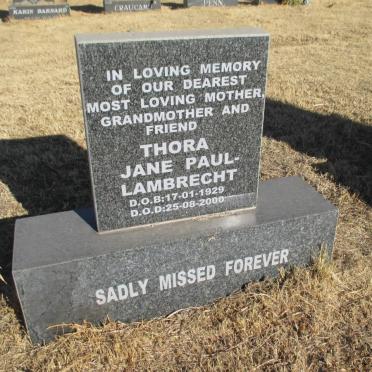 LAMBRECHT Thora Jane Paul 1929-2000