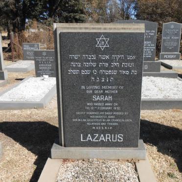LAZARUS Sarah -1972
