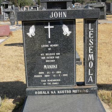 LESEMOLA John Maniki 1963-1999