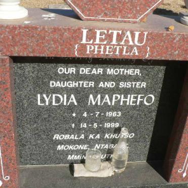 LETAU Lydia Maphefo nee PHETLA 1963-1999