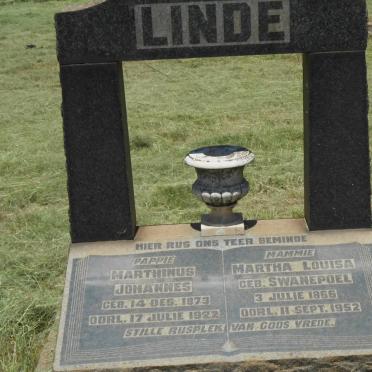 LINDE Martinius Johannes 1873-1922 &amp; Martha Louisa 1866-1952 Geb Swanepoel