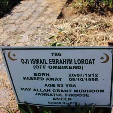 LORGAT Oji Ismail Ebrahim 1912-1995