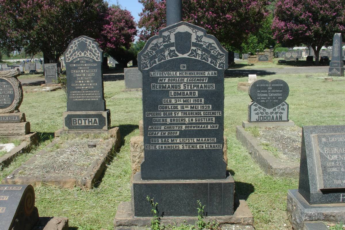 LOMBARD Hermanus Stephanus 1908-1939