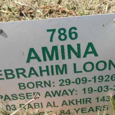 LOONAT Amina Ebrahim 1926-2010