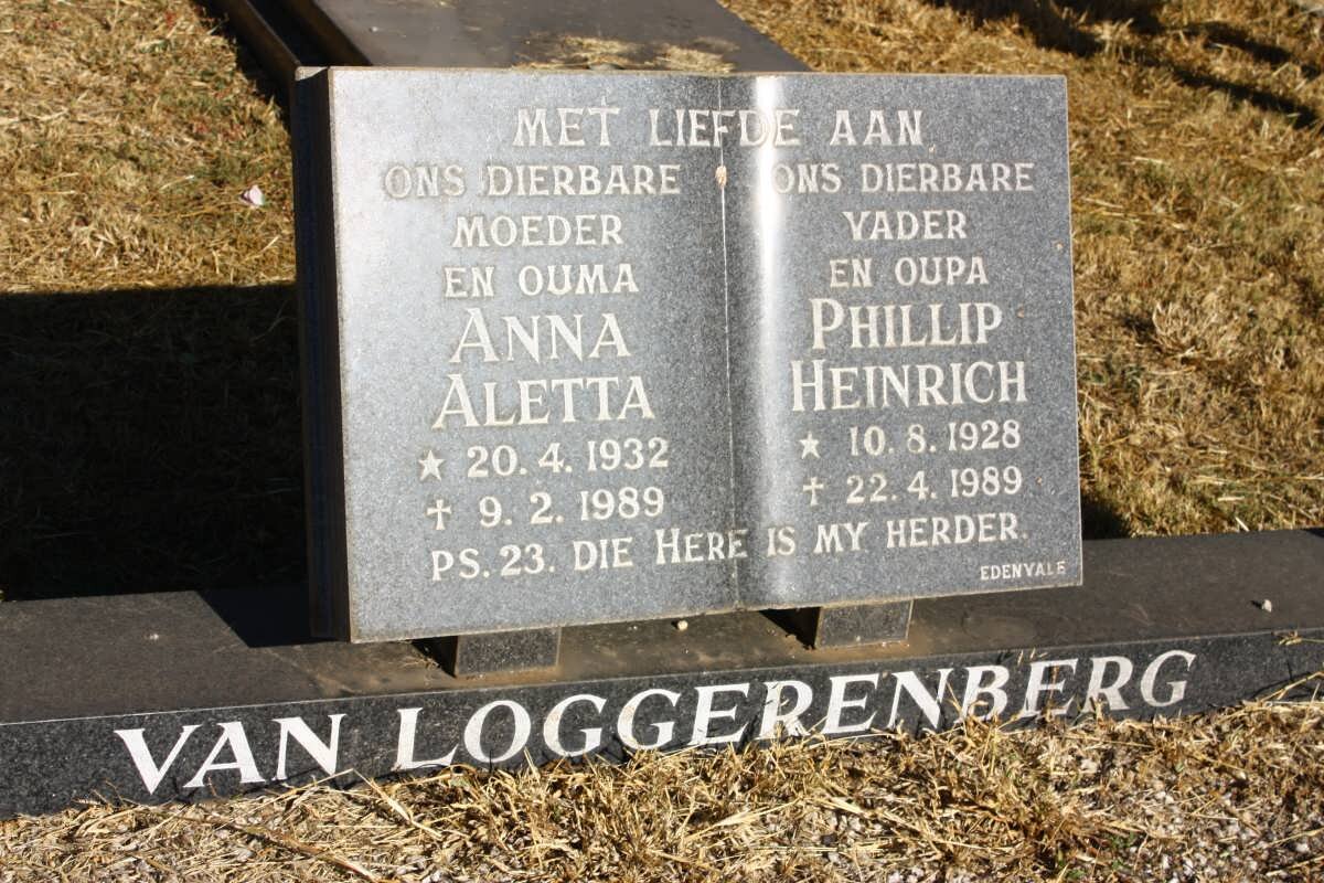LOGGERENBERG Phillip Heinrich, van 1928-1989 &amp; Anna Aletta 1932-1989