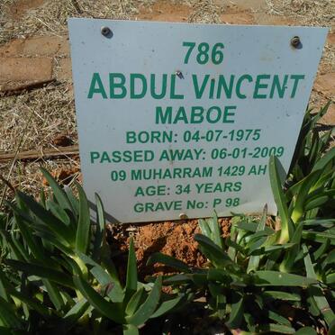 MABOE Abdul Vincent 1975-2009