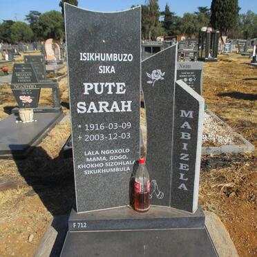 MABIZELA Pute Sarah 1916-2003