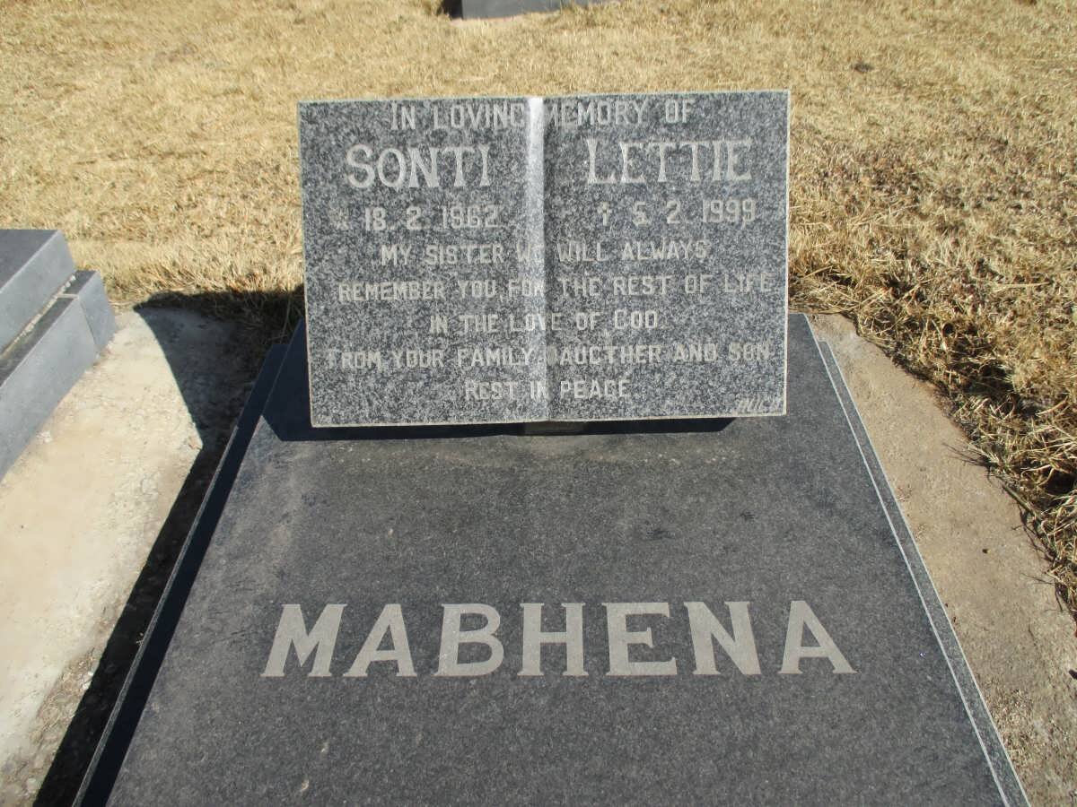 MABHENA Sonti Lettie 1962-1999