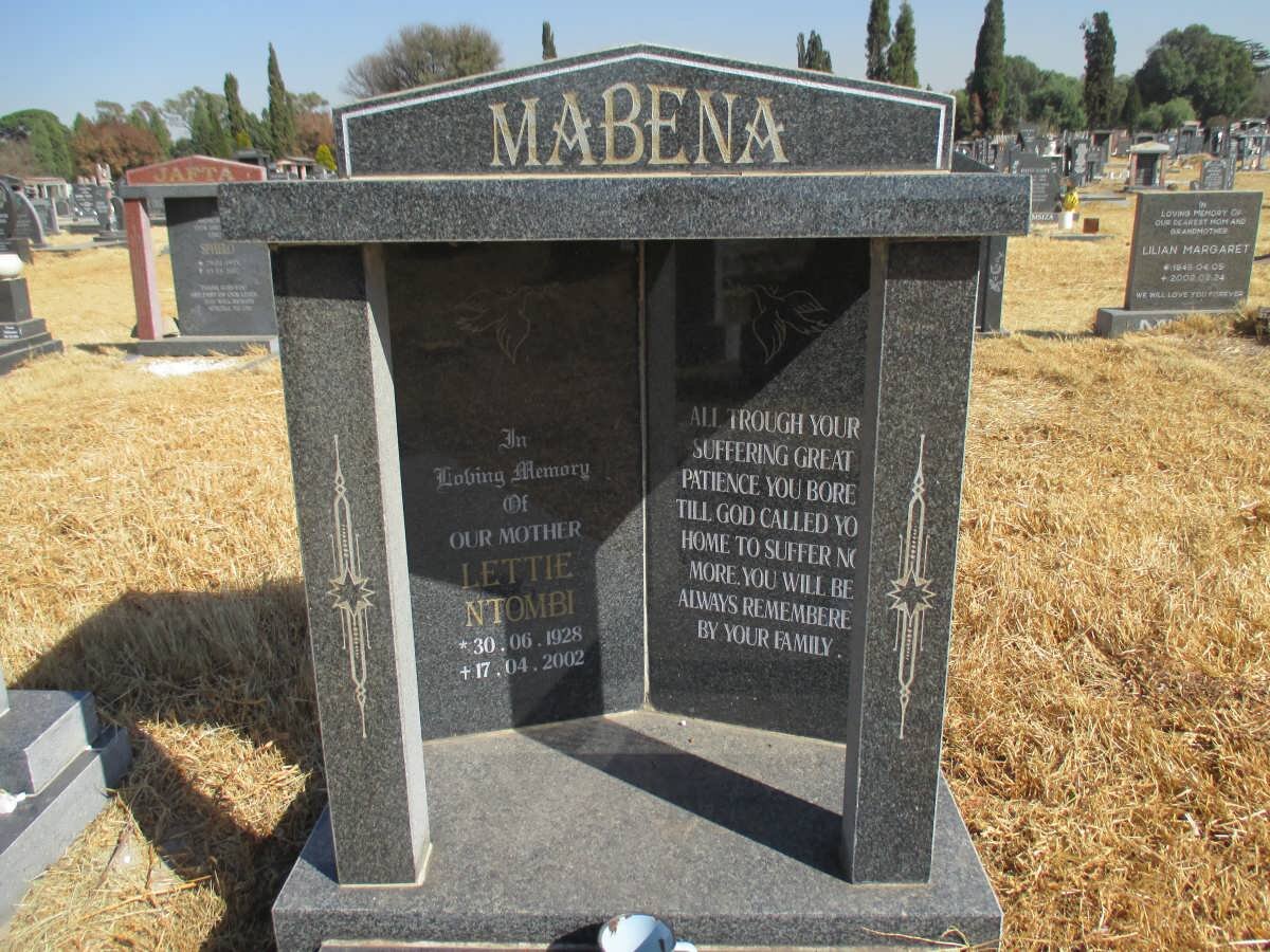 MABENA Lettie Ntombi 1928-2002