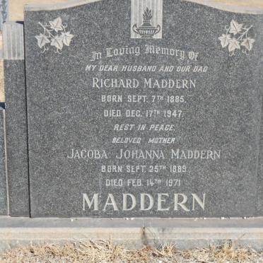MADDERN Richard 1885-1947 &amp; Jacoba Johanna 1889-1971