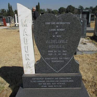 MADUNA Jabulisile Sheilla 1942-1998