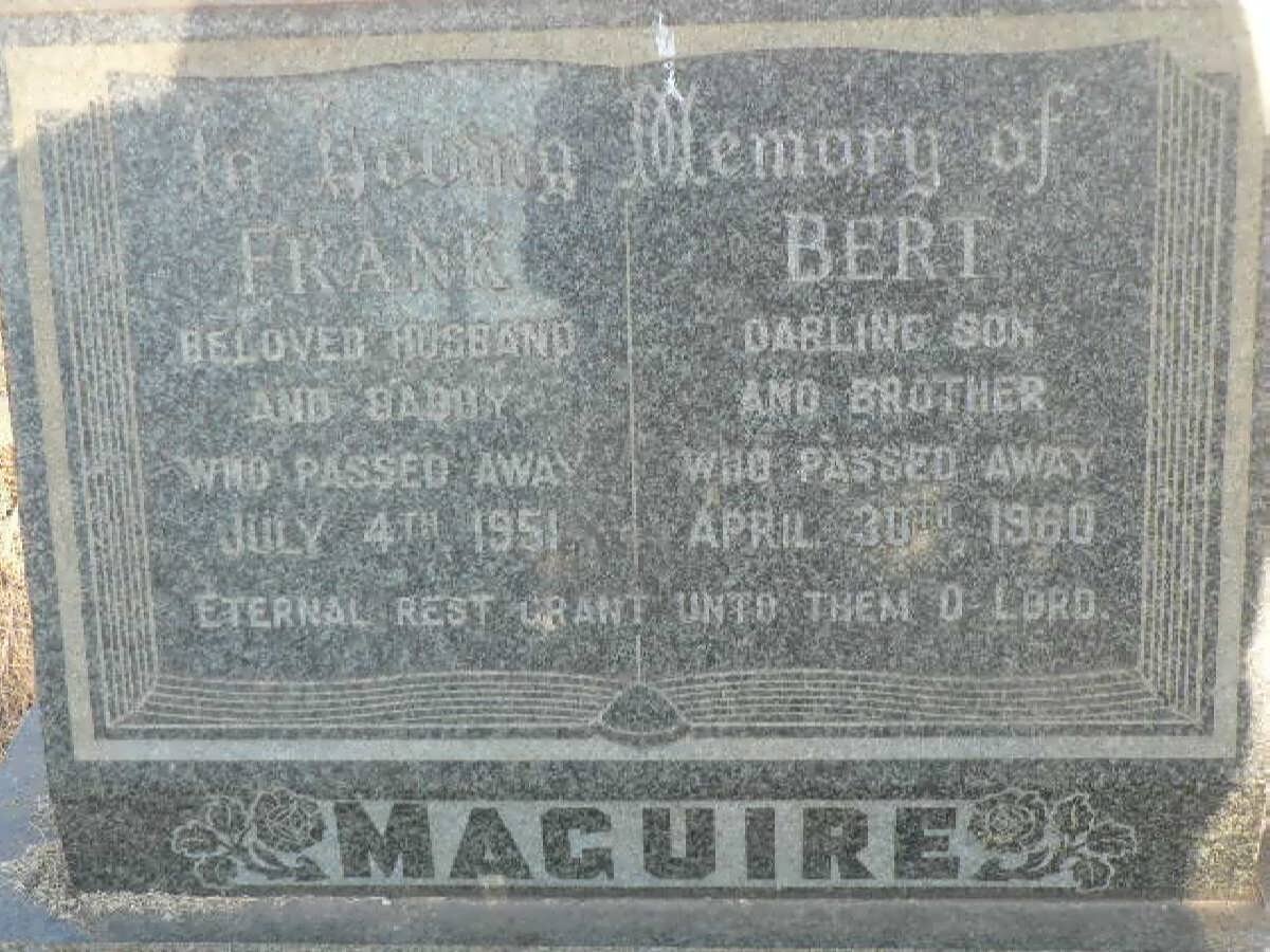 MAGUIRE Frank -1951 :: MAGUIRE Bert -1960