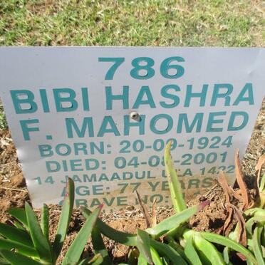 MAHOMED Bibi Hashra F. 1924-2001