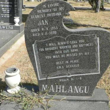 MAHLANGU Jan 1955-1996