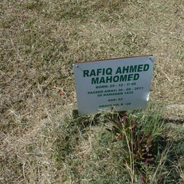 MAHOMED Rafiq Ahmed 1959-2011