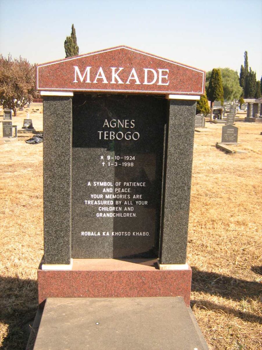 MAKADE Agnes Tebogo 1924-1998