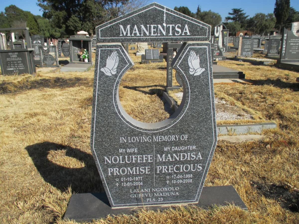 MANENTSA Nolufefe Promise 1977-2004 :: MANENTSA Mandisa Precious 1998-2008
