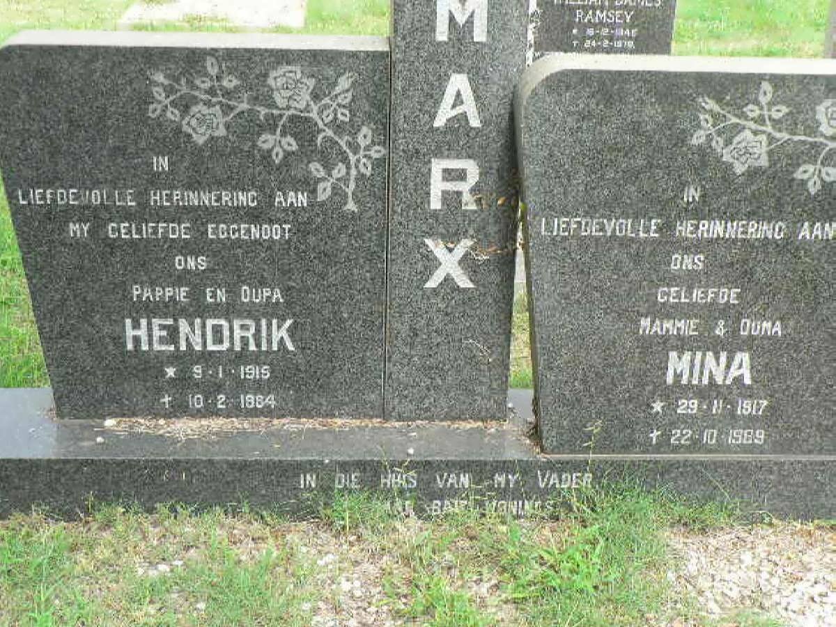 MARX Hendrik 1915-1984 &amp; Mina 1917-1989