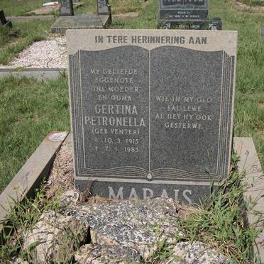 MARAIS Gertina Petronella nee VENTER 1915-1985