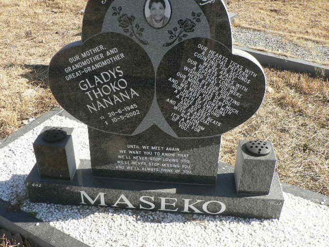 MASEKO Gladys Thoko Nanana 1945-2002