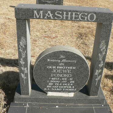 MASHEGO Joewe Ponoko 1952-2000