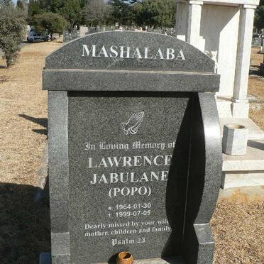 MASHALABA Lawrence Jabulane 1964-1999