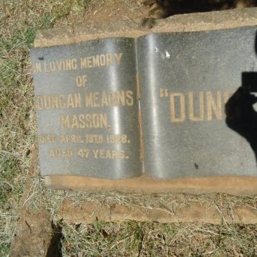 MASSON Duncan Mea?ns -1928