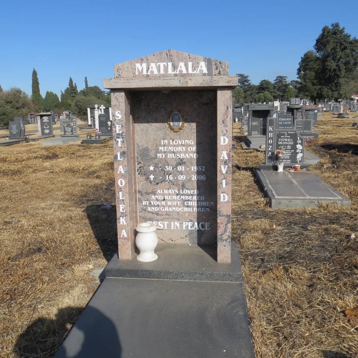 MATLALA Setlaoleka David 1952-2006