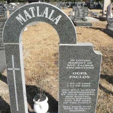 MATLALA Oupa Paulos 1968-2003