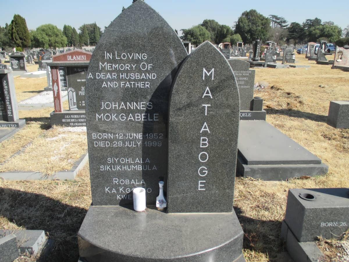 MATABOGE Johannes Mokgabele 1952-1999