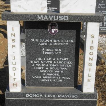 MAVUSO Insp-Judith Sibongile 1963-2005