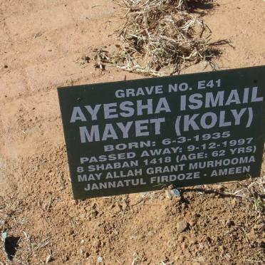 MAYET Ayesha Ismail 1935-1997