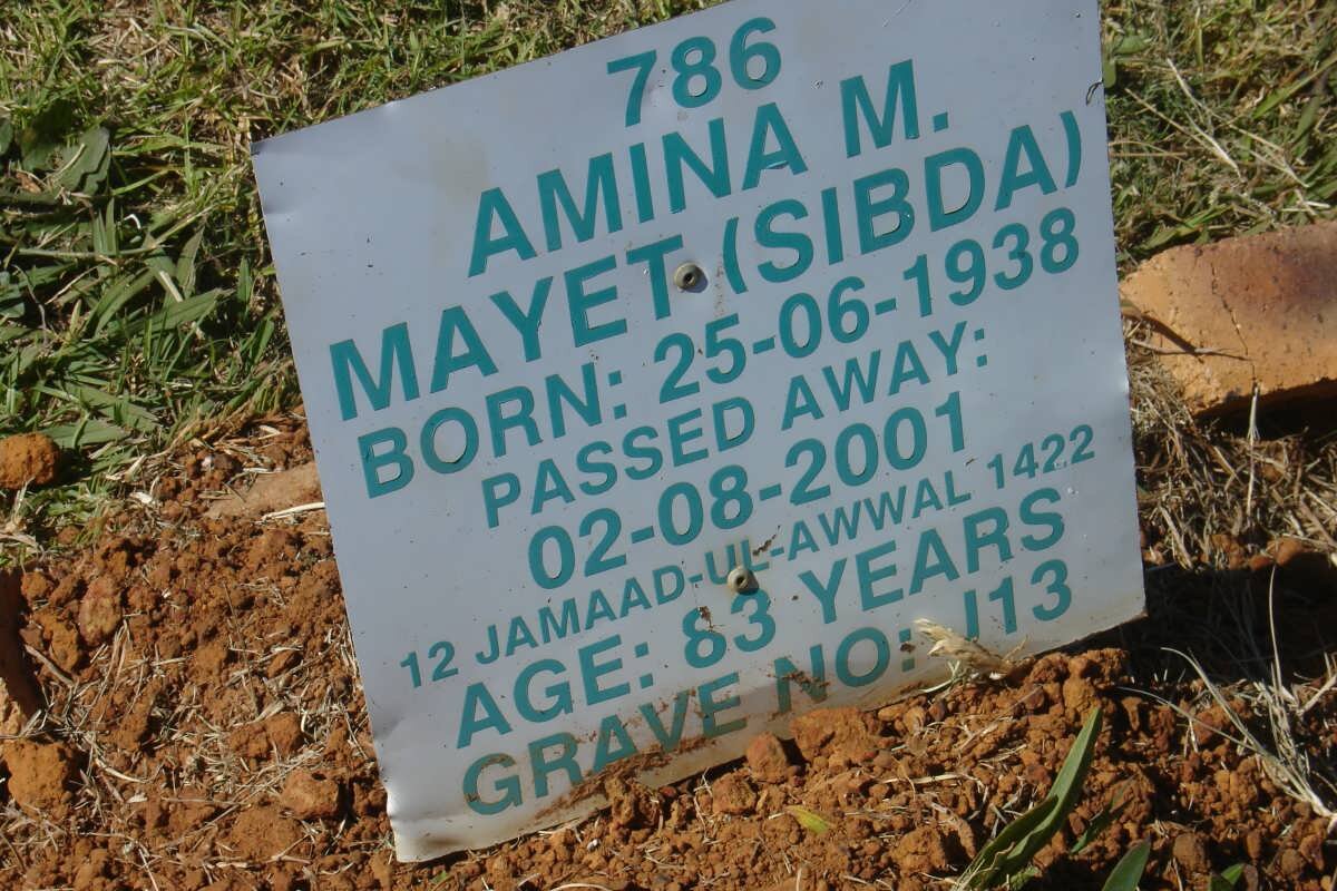 MAYET Amina M. 1938-2001