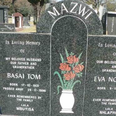 MAZWI Basai Tom 1931-1996 &amp; Eva Nolilo 1932-
