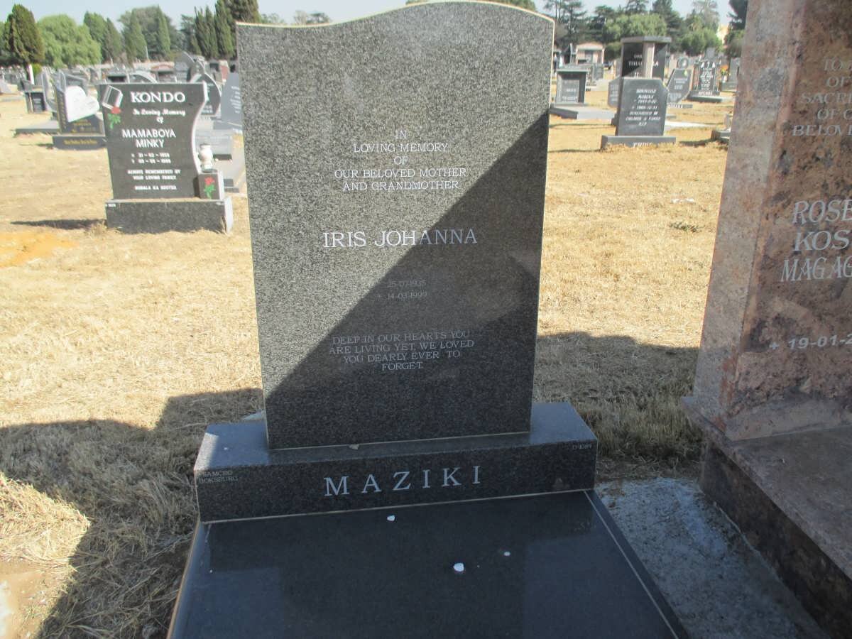 MAZIKI Iris Johanna 1935-1999