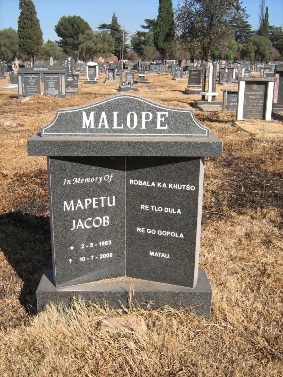 MALOPE Mapetu Jacob 1963-2000