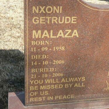 MALAZA Nxoni Getrude 1958-2006